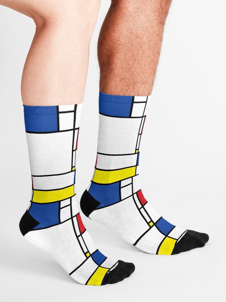 Alternate view of Mondrian Minimalist De Stijl Modern Art © fatfatin Socks