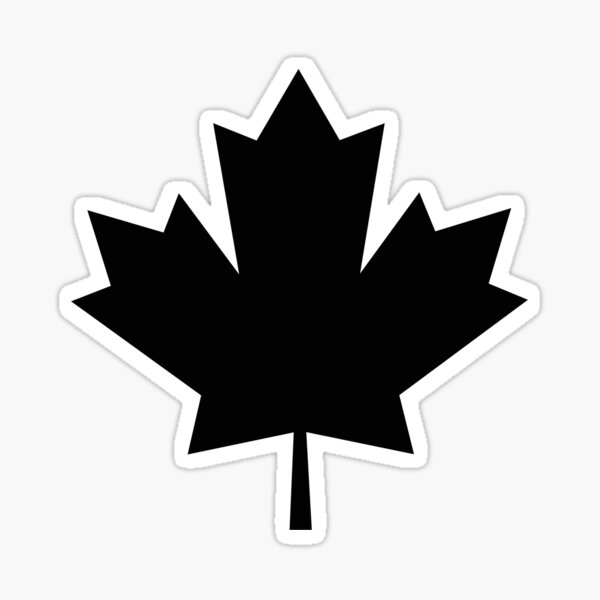 Black Canadian Maple Leaf Sticker