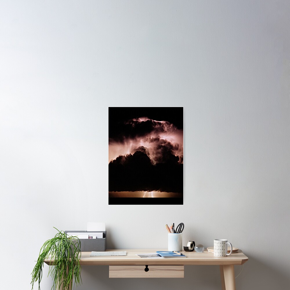 Night storm at sea Poster