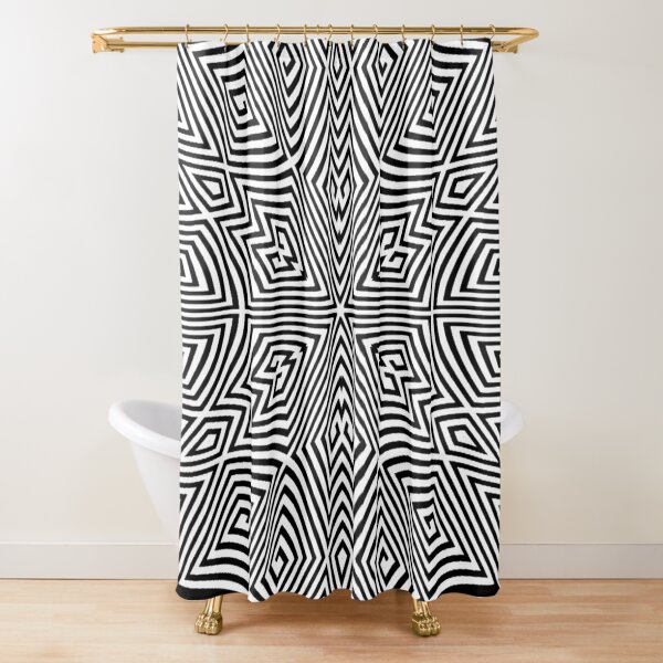 Pattern, Monochrome, Symmetrical Shower Curtain