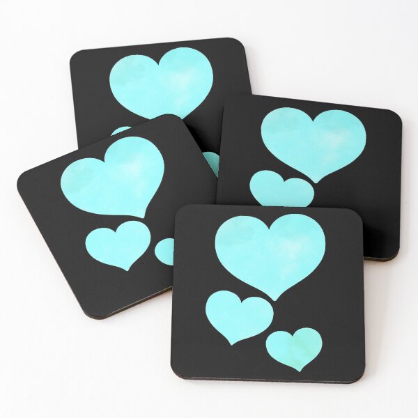 Item preview, Blue Watercolor Hearts designed and sold by BiscuitSnack.
