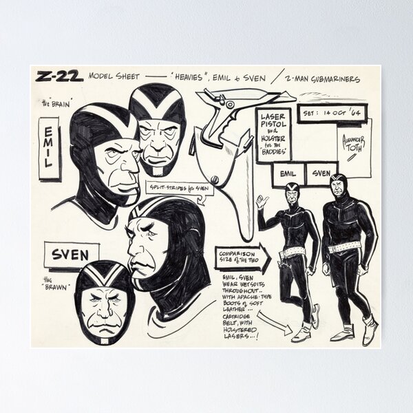 Item preview, Jonny Quest ,Emil and Sven Scuba Diver Model, Classic Vintage Retro Cartoons designed and sold by Antique-Toons.