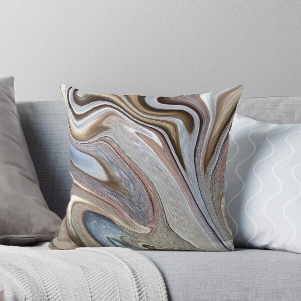 Item preview, 1980s Abstract neutral brown tan marble swirls mid century modern designed and sold by LEILA ART SPACE.