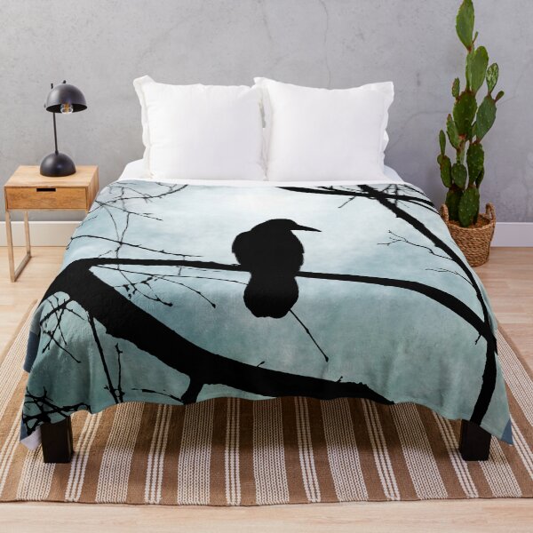 Bird 77 Crow Raven Throw Blanket