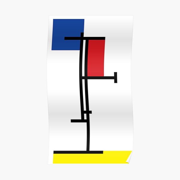 Mondrian Minimalist De Stijl Modern Art III © fatfatin Poster