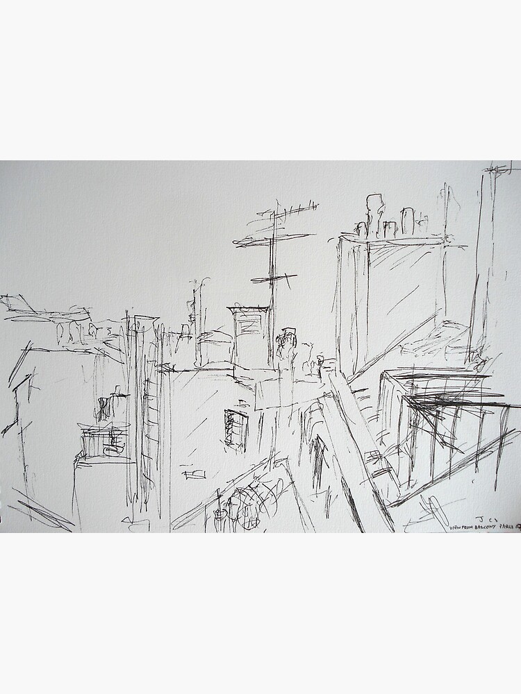 Artwork view, View from balcony, Paris designed and sold by Jon Stevenson