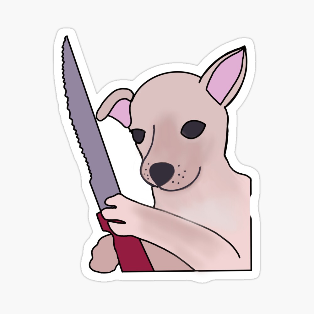 Chihuahua With A Knife Art Board Print By Becca341 Redbubble