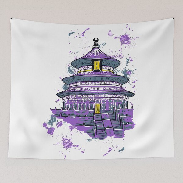 Item preview, Ancient Temple in Purple designed and sold by aventi24.
