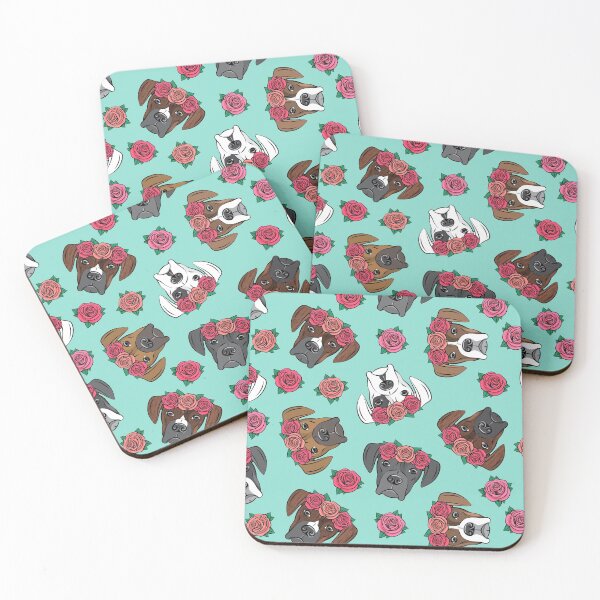 Item preview, All the boxers - floral crowns - aqua designed and sold by littlearrow.