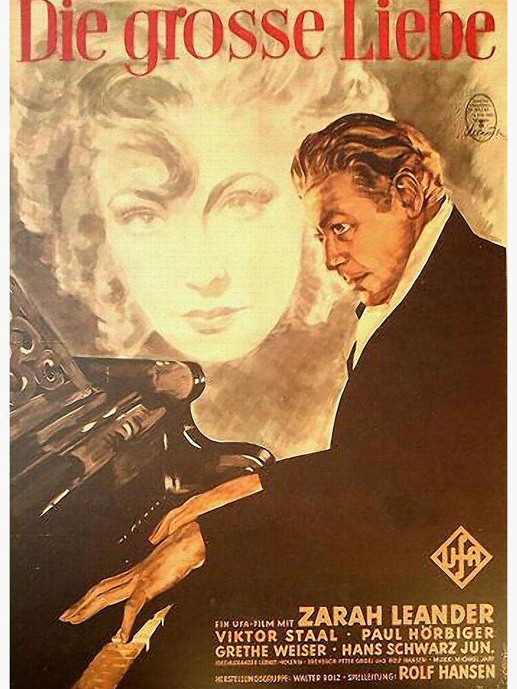 Die Grosse Liebe The Great Love 1942 Movie Poster Art Board Print By Edsimoneit Redbubble