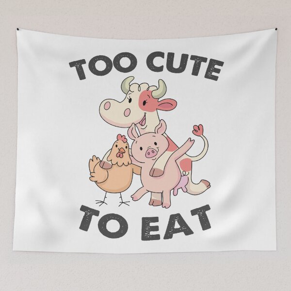 Item preview, Too cute to eat vegan designed and sold by ReignGFX.