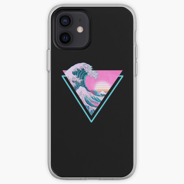 Vaporwave Aesthetic Great Wave Retro Triangle iPhone Soft Case
