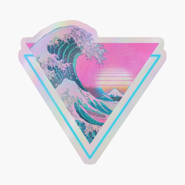Item preview, Vaporwave Aesthetic Great Wave Retro Triangle designed and sold by CoitoCG.