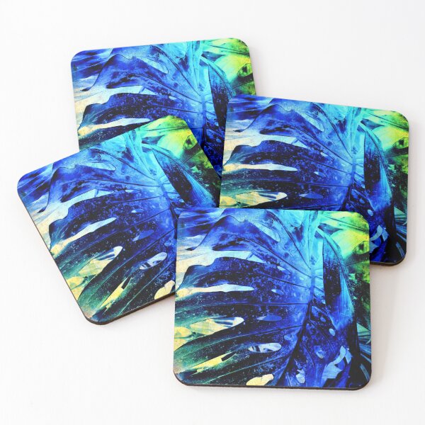 Item preview, Blue yellow jungle Leaf designed and sold by Mark J Dunn.