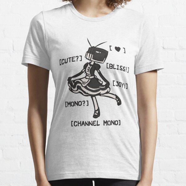 Mono-Chan TV Head (Maid, With Text) Essential T-Shirt