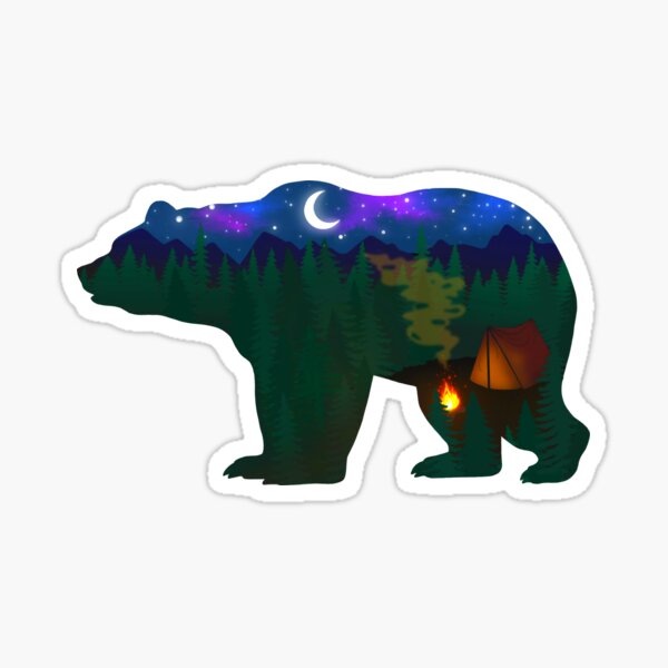 Item preview, Camping bear designed and sold by 3blondegirls.