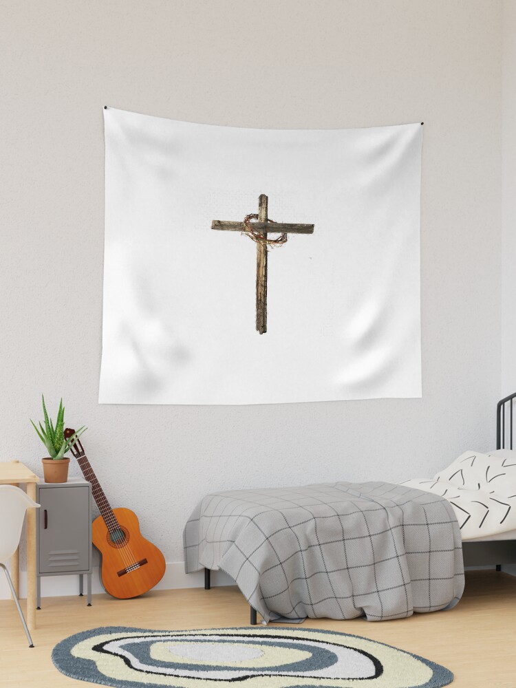 Wooden Christian Cross With a Crown of Thorns Art Board Print for Sale by  Rowena Jones