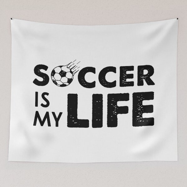 Item preview, Soccer is my life distress text and drawing tattoo designed and sold by Romanii13.