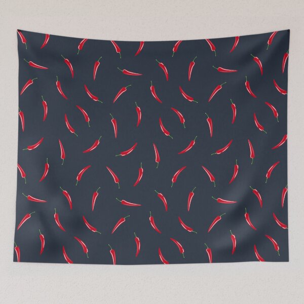 Item preview, Chili peppers - dark blue designed and sold by littlearrow.