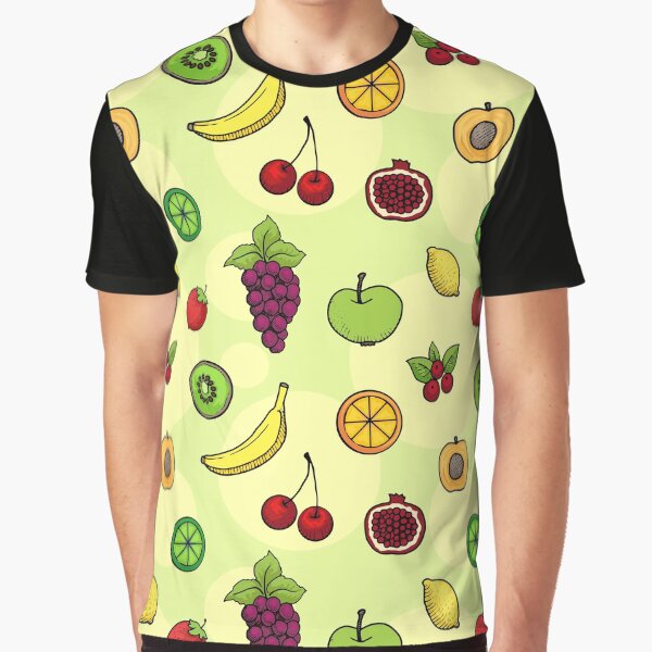 Seamless pattern from various cute juicy hand drawn fruits Graphic T-Shirt