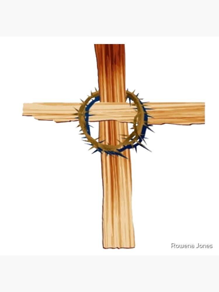 Wooden Christian Cross With a Crown of Thorns Art Board Print for Sale by  Rowena Jones