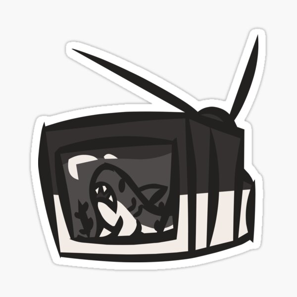 Channel Mono Shark TV Head (Grey) Sticker