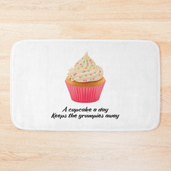 Item preview, Sweet Motivational Quote  -a cupcake a day keeps the grumpies away - Black Typography  designed and sold by talgursmusthave.