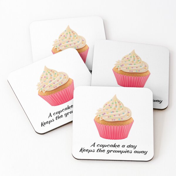 Item preview, Sweet Motivational Quote  -a cupcake a day keeps the grumpies away - Black Typography  designed and sold by talgursmusthave.