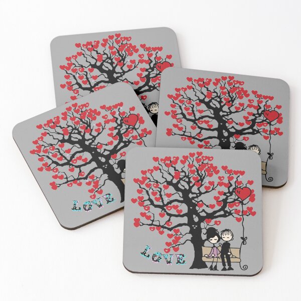 Item preview, love, couple, bench, hearts, tree, old age designed and sold by kreawusel-bin.