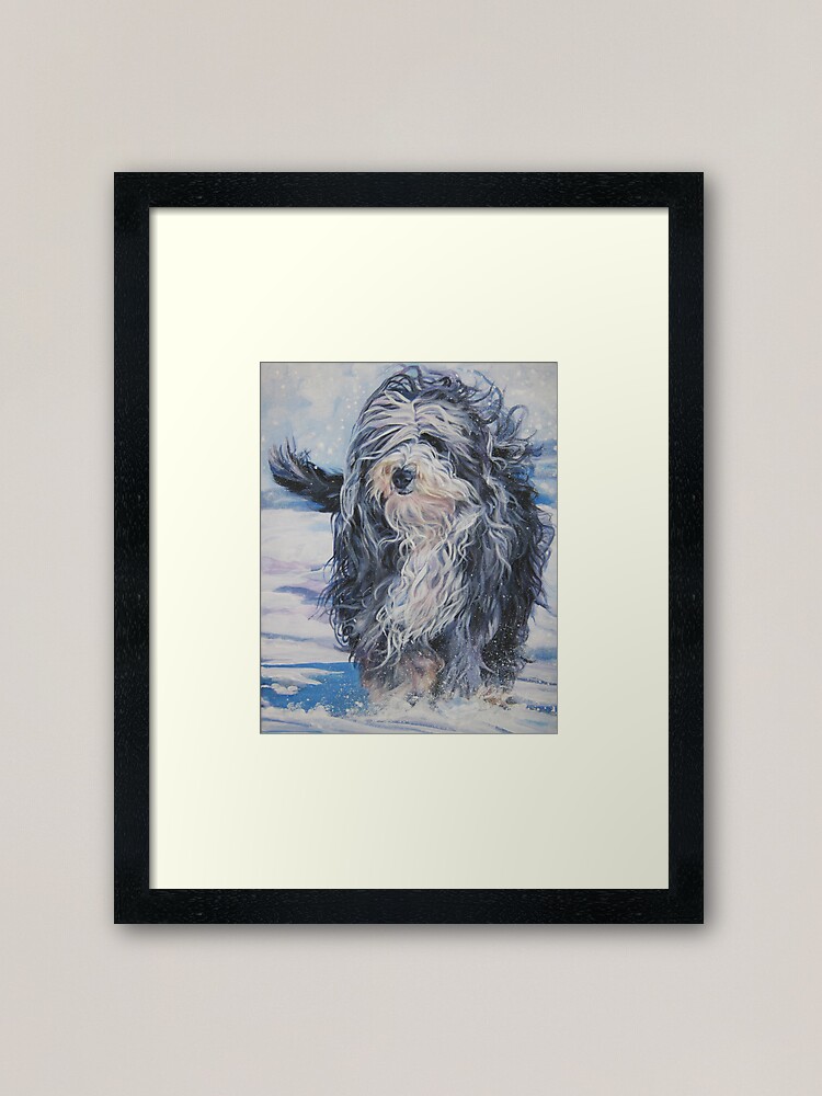 bearded collie dog 8x10 art print poster watercolor painting