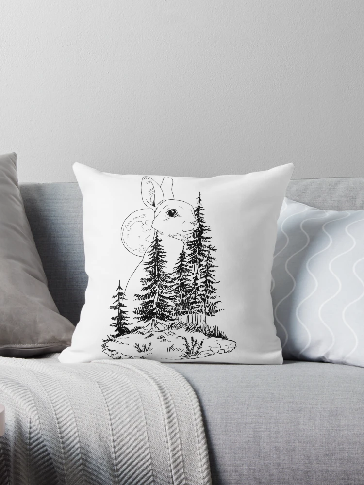 Thumbnail 1 of 4, Pillow, Lunar Rabbit designed and sold by arivanzero.