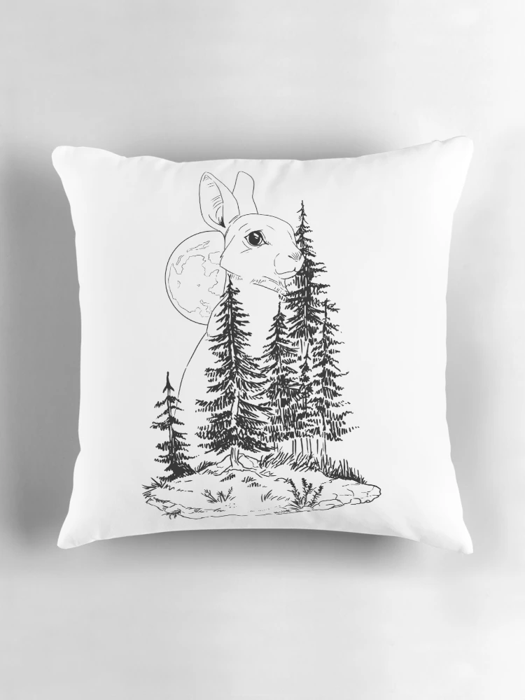 Thumbnail 3 of 4, Pillow, Lunar Rabbit designed and sold by arivanzero.