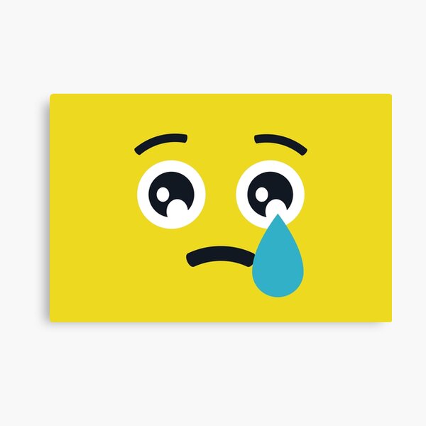 "Crying Smiley, Tear, Teardrop, Emoticon, Cute and Funny Emoji" Canvas