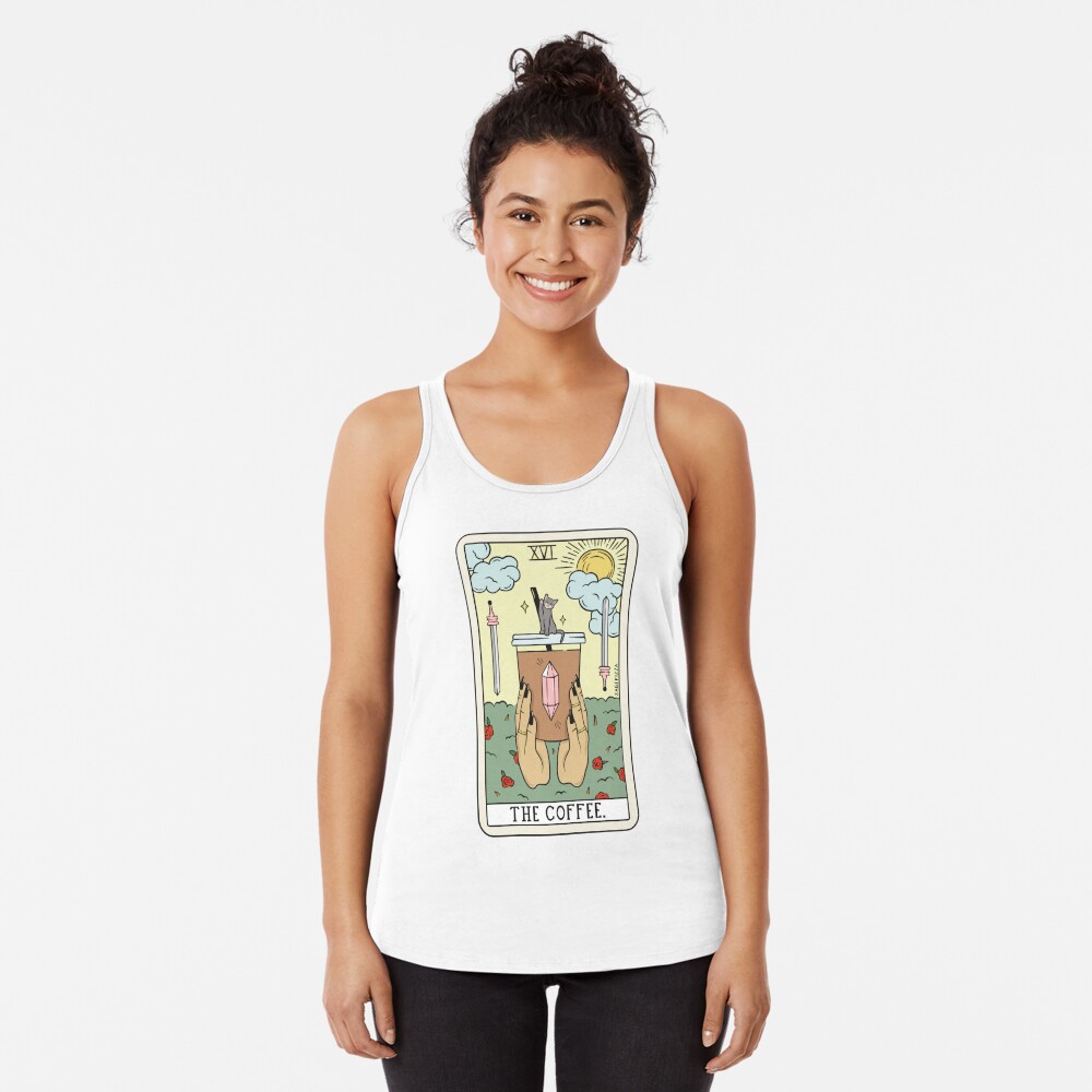 Discover COFFEE READING (LIGHT) Racerback Tank Top