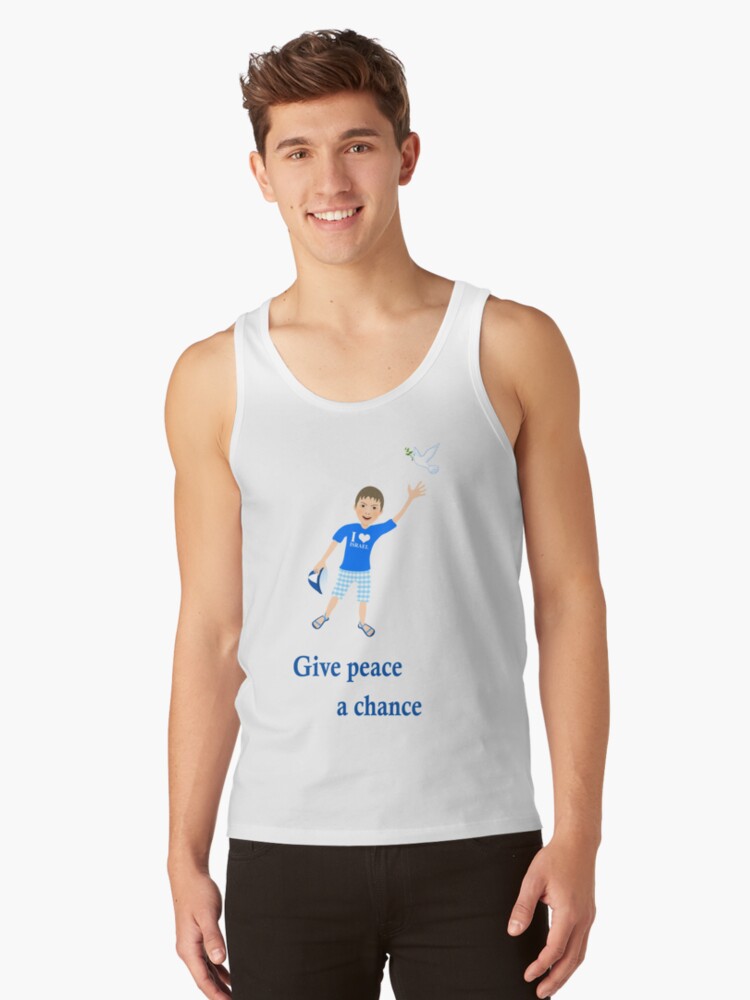 Thumbnail 1 of 3, Tank Top, White Dove - Peace Statement - Give peace a chance designed and sold by talgursmusthave.