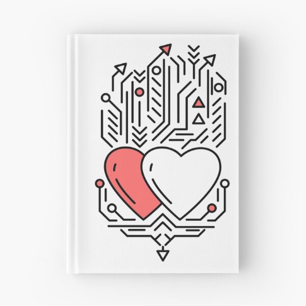 Item preview, Futuristic Tech Hearts Line Art designed and sold by mrhighsky.