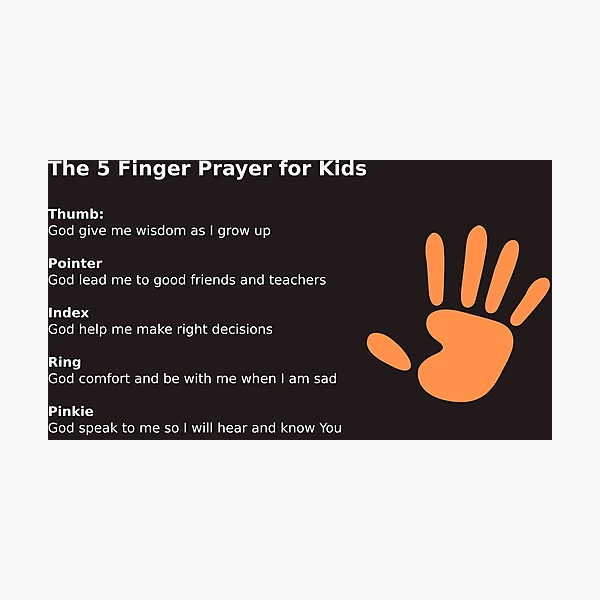 the-5-finger-prayer-for-kids-photographic-print-for-sale-by-mcoololiver-redbubble for Free Printable Five Finger Prayer The 5 Finger Prayer for Kids