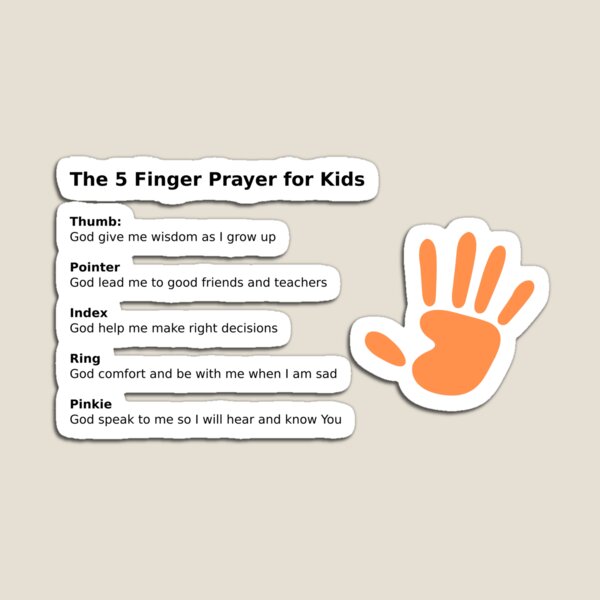 I Pray with My Five Fingers Magnet