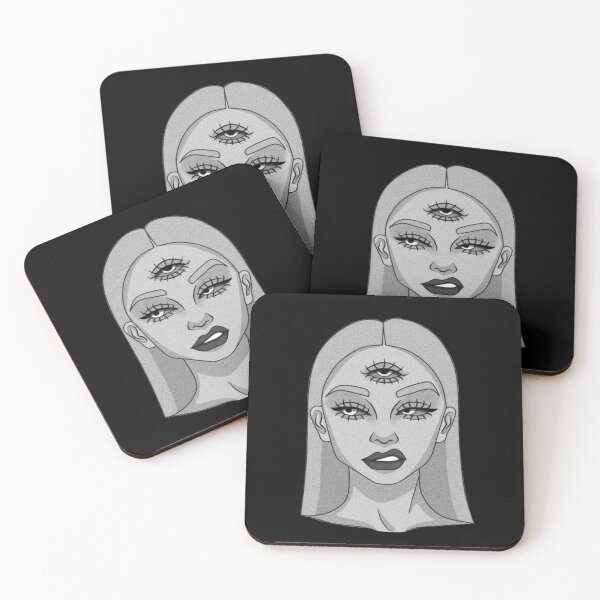 Item preview, The young lady with three eyes - Drawing - B&W designed and sold by Gatsbird Design.