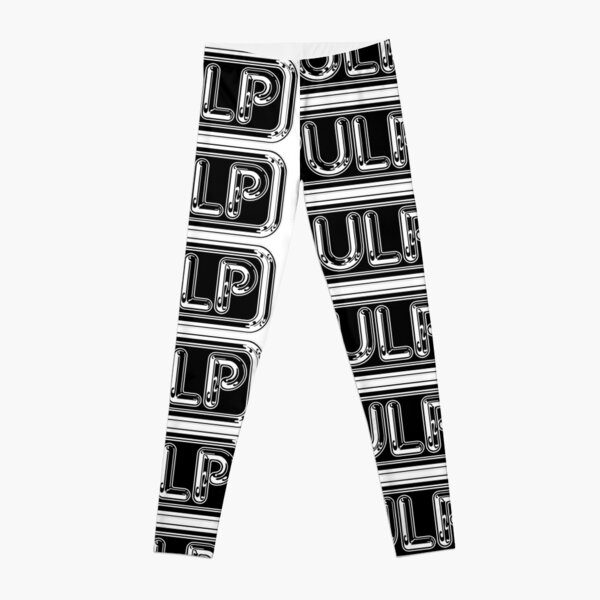 Pulp Rounded Black & White Fan Artwork & Logo - Prints & Clothing Leggings