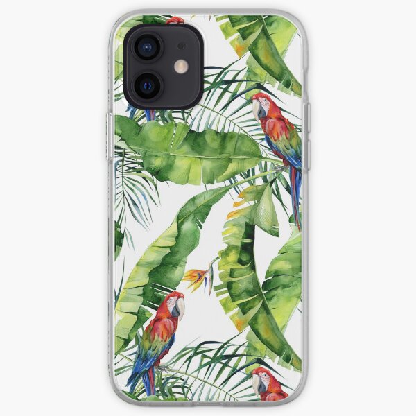 Jungle parrots pattern iPhone Soft Case