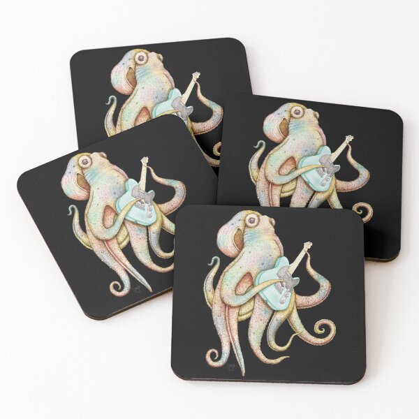 Item preview, POLAH - the axe wielding Octopus (on black) designed and sold by ShorelineSally.