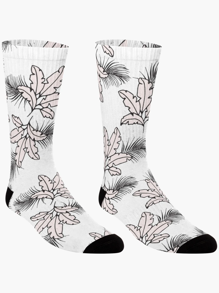 Thumbnail 3 of 5, Socks, Pink leafs pattern designed and sold by Radoi Florin.