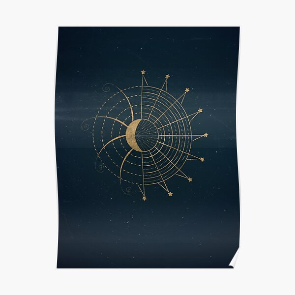 Sci-Fi Sun and Moon Symbol Poster