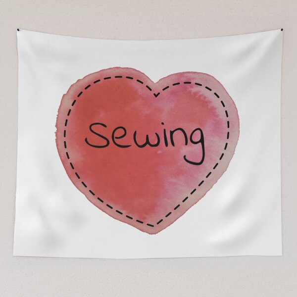 Item preview, Watercolor Haberdashery Stitched Love Sewing  designed and sold by RosalieReeves.