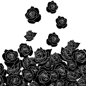 Artwork thumbnail, Simple Black Roses Pattern by ArtformDesigns