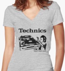 technics 2 Women's Fitted V-Neck T-Shirt