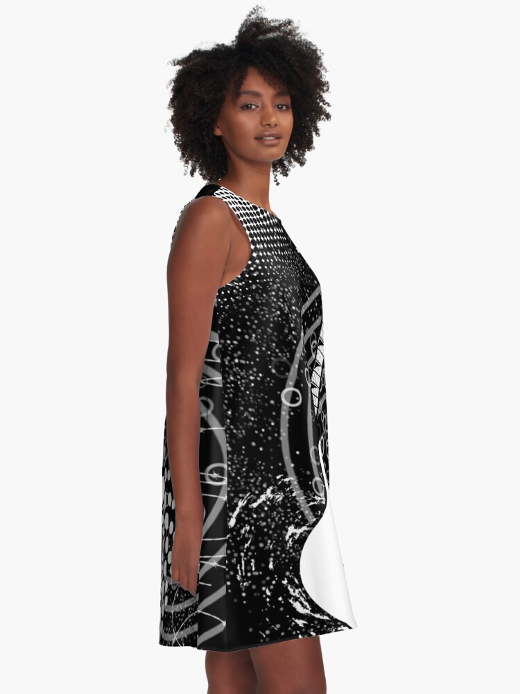 Black and White Retro Geometric Pattern A-Line Dress for Sale by  ArtformDesigns