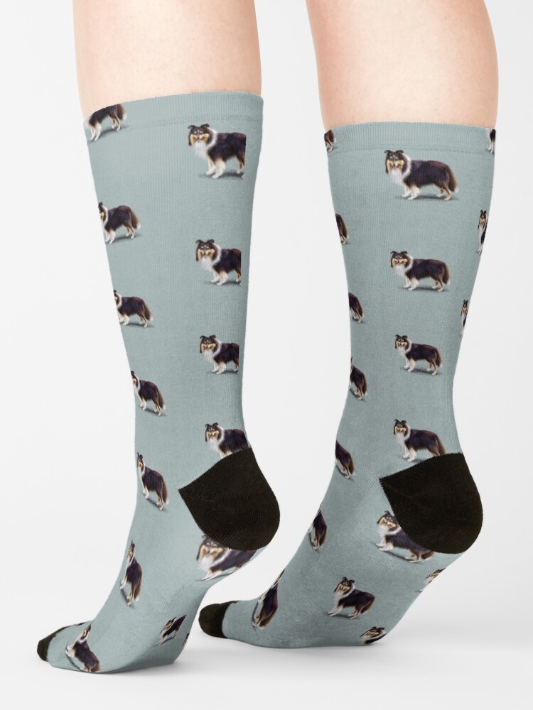 Alternate view of Tri Shetland Sheepdog Sheltie Socks