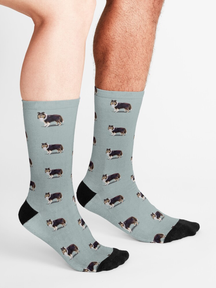 Alternate view of Tri Shetland Sheepdog Sheltie Socks